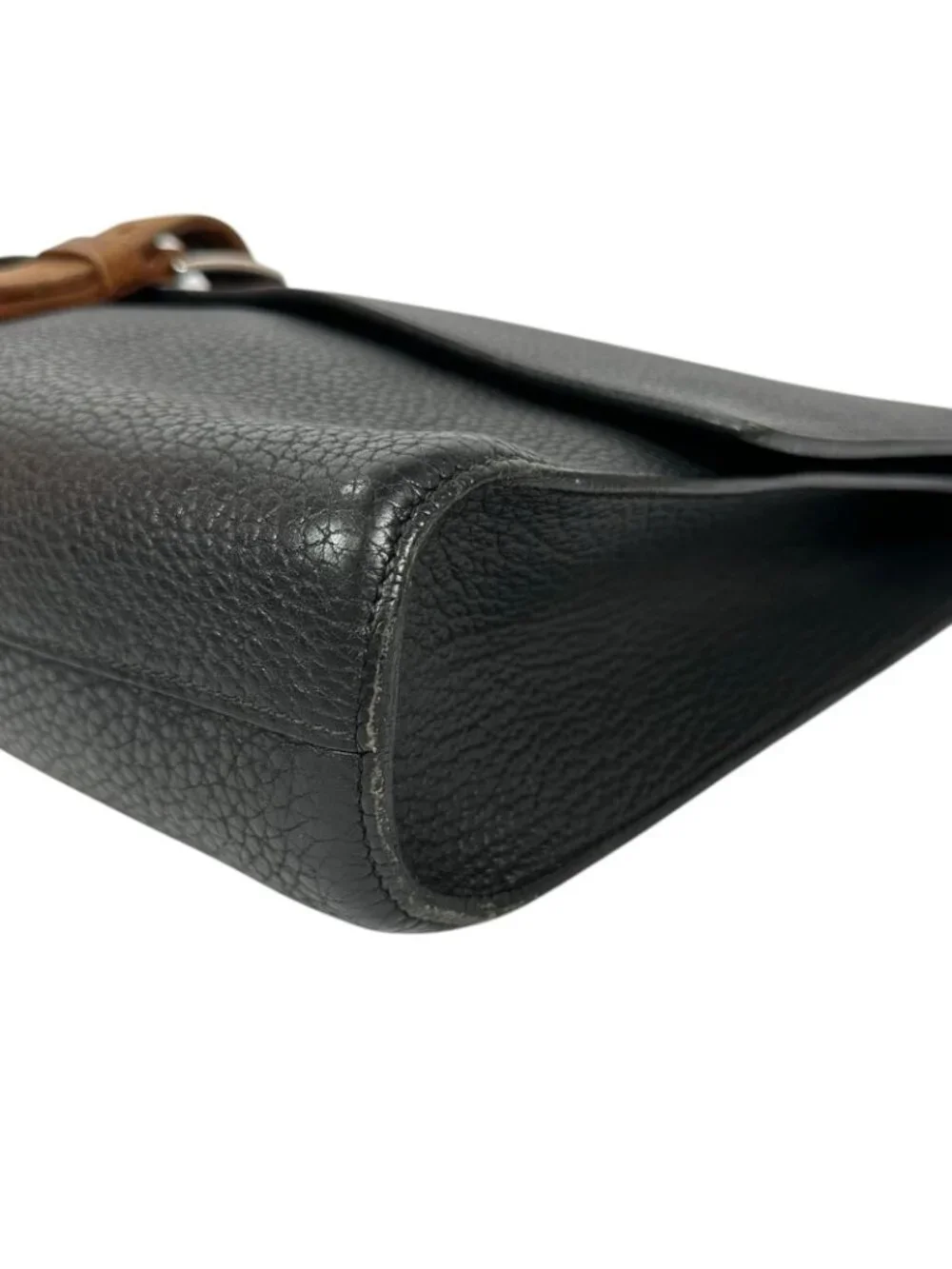 Hermes Etriviere Document Fjord Black Business Bag Silver